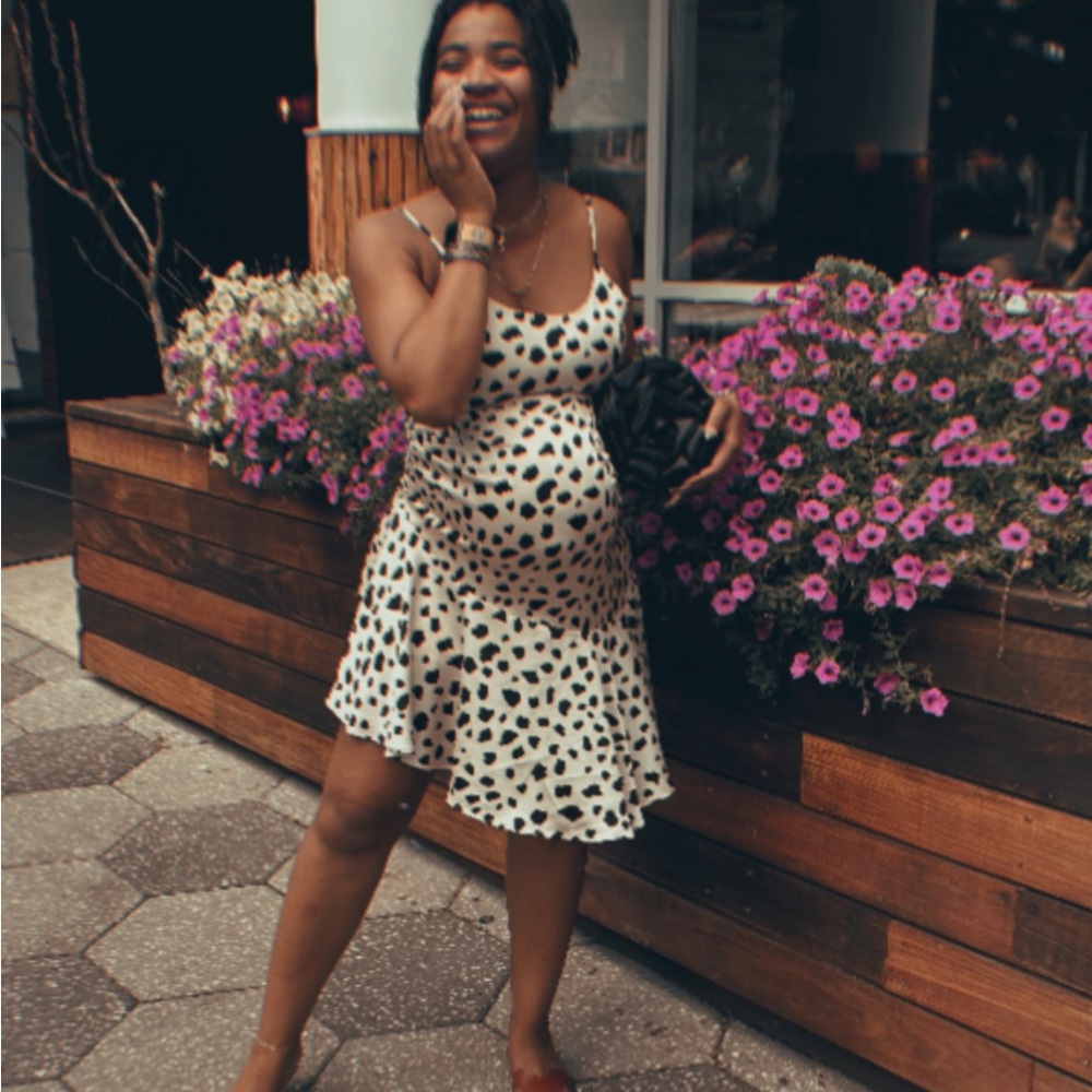 Stylish Black and White Polka Dot Dress